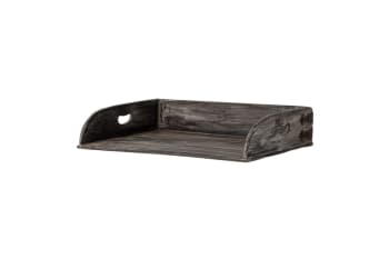 Adrian - Tablett aus recyceltem Holz, schwarz