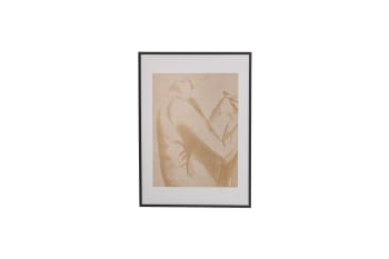 Marionn - Bild mit Kiefernholzrahmen 52x72, beige