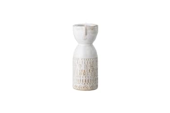 Aignan - Vaso in gres bianco H14.5cm