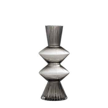Bloomingville Vaso In Terracotta Grigio - Design Astratto Shabby, Lungo 40,6 Cm