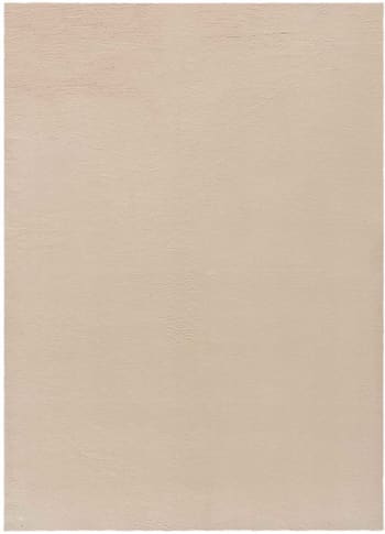 XIANA - Tappeto morbido lavabile liscio beige, 80X150 cm