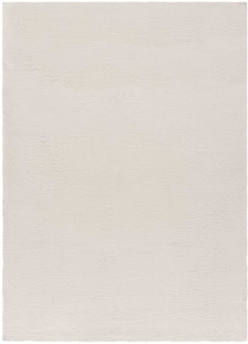 XIANA - Alfombra suave lavable lisa blanco, 60X110 cm