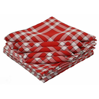 Lot de 10 nelly - Lot de 10 serviettes de tables en coton rouge