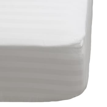 Reve blanc - Drap housse en Satin Blanc 160x200 cm