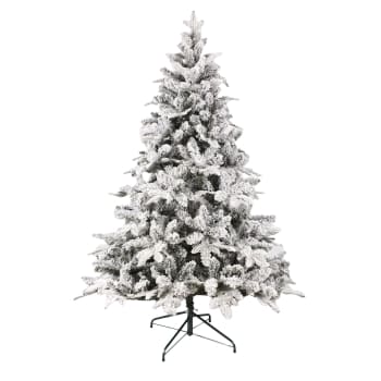 SANTA CLAUS - Sapin de Noël enneigé H 150 cm 809 branches vert et blanc