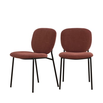 Dalby - Lot de 2 chaises en tissu et métal rouille