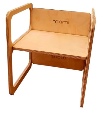 Stuhl in vielseitigem aus Holz, Beige