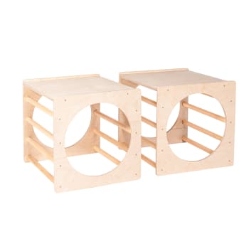 Gioco educativo  2 cubi di Pikler in legno beige
