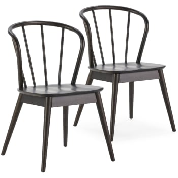 BRISA - Pack 2 chaises en bois coleur cappucino