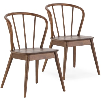 BRISA - Pack 2 chaises en bois coleur noyer