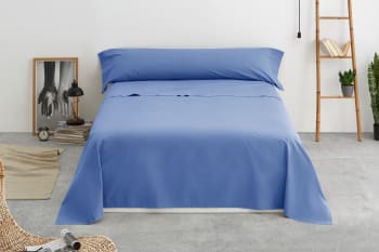 Juego de sábanas franela 3 piezas cama 90 cm. Modelo ramas Azul JS FRANELA  RAMAS