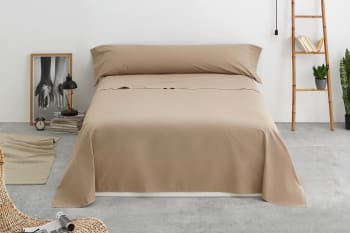 Sábana Bajera Ajustable Lisa ETHERE MAISON Liso Perla (Cama 150 cm -  150x200 cm)