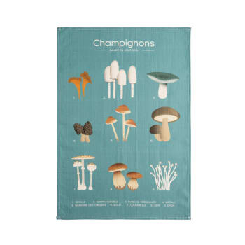 Torchon Imprimé "Les Mouettes" - 100% Coton, 50x75 Cm - Déco Cuisine Bord De Mer