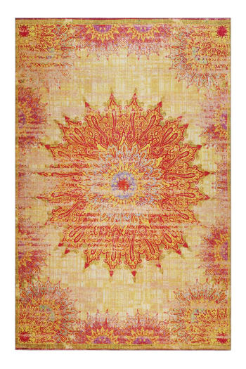 Tappeto con mosaico etinco marrone e arancione 60x230 Safari