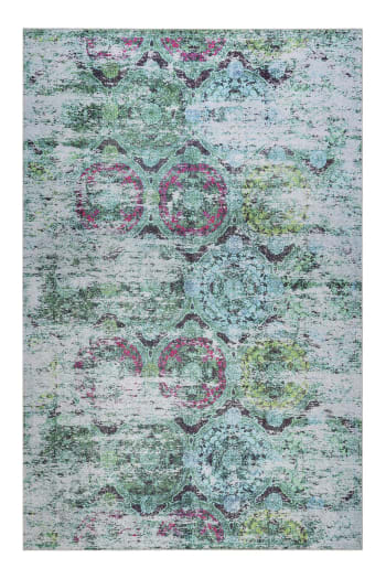 Tapis plat motif vintage effet usé multicolore bleu 160x230 Focus ...