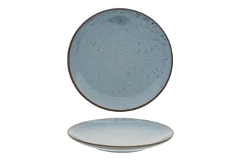 CORFU - 6er-Set Dessertteller aus Steingut, blau, D20 cm