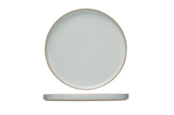 CONCRETE - 4er-Set flache Teller aus Steingut, grau, D28 cm