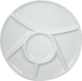 RESTAURANT - 6er-Set Fondueteller aus Porzellan, weiß D23,5 cm