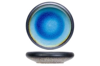 FERVIDO - 3er-Set Teller aus Steingut, blau, D20,3 cm