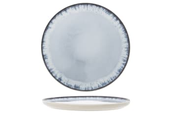 INSPIRATION - 4er-Set flache Teller aus Porzellan, blau, D26,5 cm