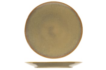 BLOOM - 6er-Set flache Teller aus Steingut, grün, D27,5 cm