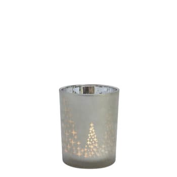 Atmosphera - Vaso per candele in vetro crepato H10cm