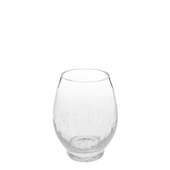 Alba - Photophore arrondi en verre soufflé transparent H25