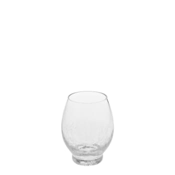 Alba - Photophore arrondi en verre soufflé transparent H17