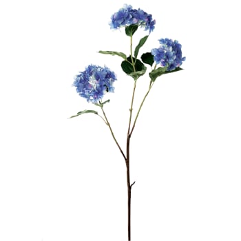 Tige d'hortensia artificielle bleue H130