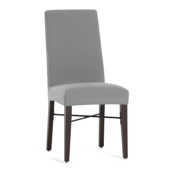 EYSA - Pack 2 housses de chaise avec dossier extensible gris 40 - 55 cm