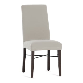 EYSA - Pack 2 housses de chaise avec dossier extensible lin 40 - 55 cm