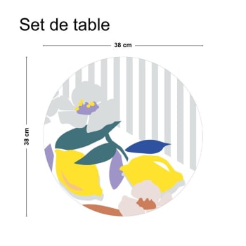 FRAICHEUR - Lot de 4 sets de table L 38xl 38cm Multicolore Rayures