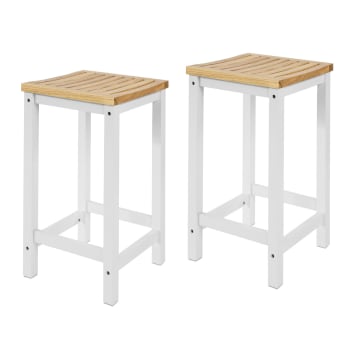 Küchenstuhl 2er Set Holz Weiß