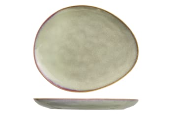 TRENTINO - 4er-Set flache Teller aus Steingut, oval, 27 X 23 cm