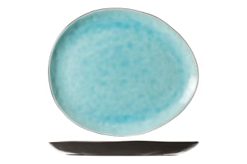 STREETFOOD - 5er-Set ovale Teller aus Steingut, blau, 27,5X23 cm