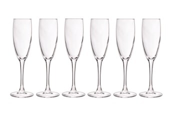 COSY MOMENTS - Lot de 6 Flûtes à Champagne en Verre, transparent, 19 cl