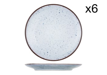 TESSA - 6er-Set Dessertteller aus Steingut, blau, D20,5 cm