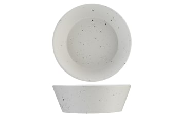 PUNTO - 6er-Set tiefe Teller aus Steingut, weiß, D15,5 cm
