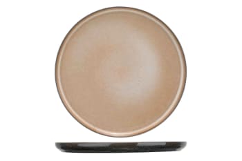 LERIDA - 4er-Set flache Teller aus Porzellan, rosa, D26 cm