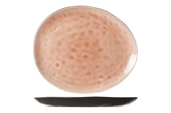 STREETFOOD - 5er-Set ovaler Teller aus Steingut, rosa, 27,5X23 cm