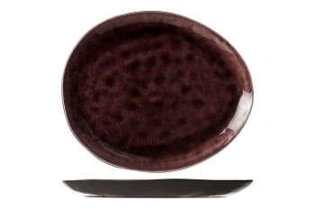 STREETFOOD - 5er-Set ovale Teller aus Steingut, violett, 27,5X23 cm