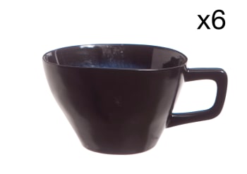 SAPPHIRE - 6er-Set Teetassen aus Steingut, blau, 25 cl
