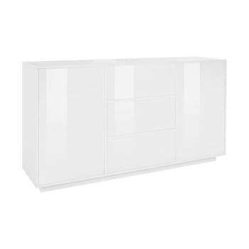 Madia Per Soggiorno Moderna made in Italy 120x40x82 - SUNRISE - bianco  lucido/ardesia