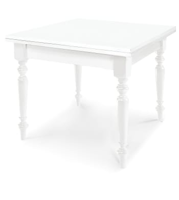 ARDENZA - Tavolo in legno bianco allungabile a libro 100x100 - 200x100 cm
