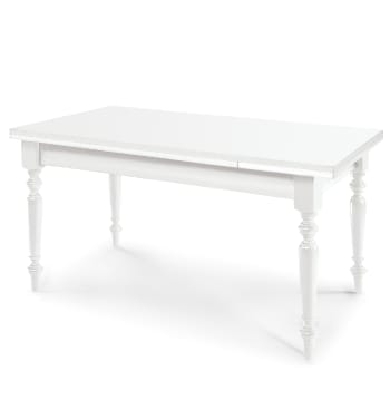 ARDENZA - Tavolo in legno bianco allungabile 160x85 - 240x85 cm