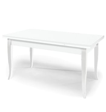 SANTA CROCE - Tavolo in legno bianco allungabile 120x80 - 200x80 cm