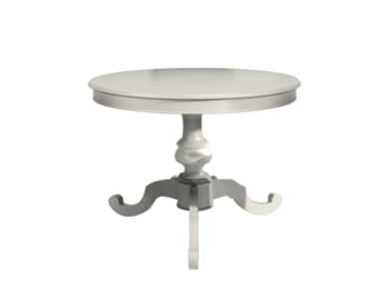 ISOLA - Tavolo rotondo in legno bianco allungabile diametro 120 cm