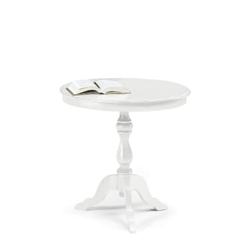 ISOLA - Tavolino in legno bianco diametro 60 cm