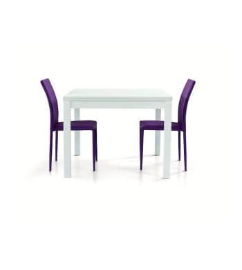 POSITANO - Tavolo in legno bianco frassinato allungabile 90x90 cm - 180x90 cm