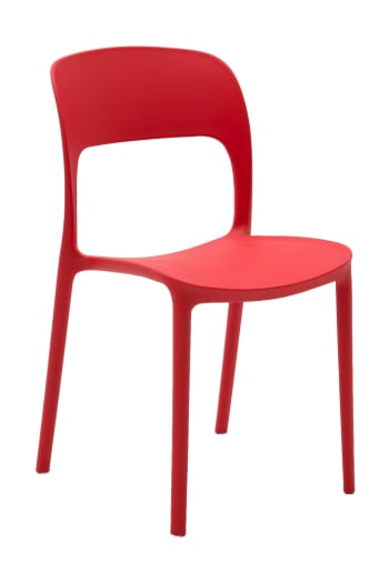 SOUTH BEACH - Set da 4 sedie in polipropilene rosse